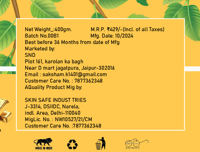 Gold Face Gel 400Gm - Image 4