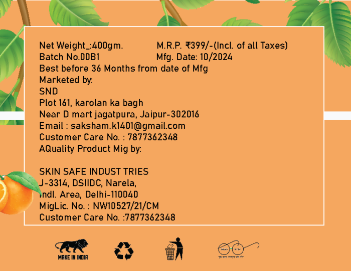 Face Pack Vitamin C 400Gm - Image 4
